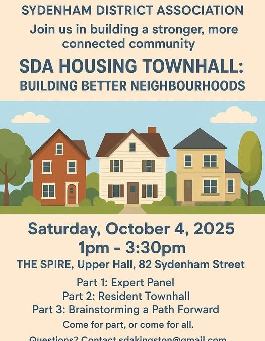 Sydenham District Association Housing Townhall: Building Better Neighbourhoods